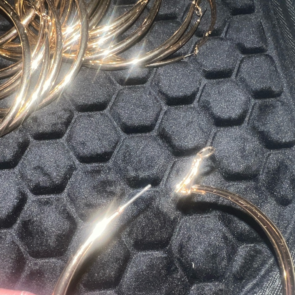 Large Gold Hoops - Picture 3 of 3